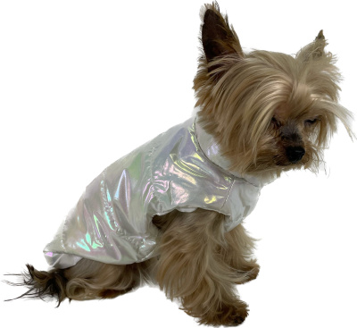 Зимняя водонепроницаемая куртка для питомцев перламутровая белая M