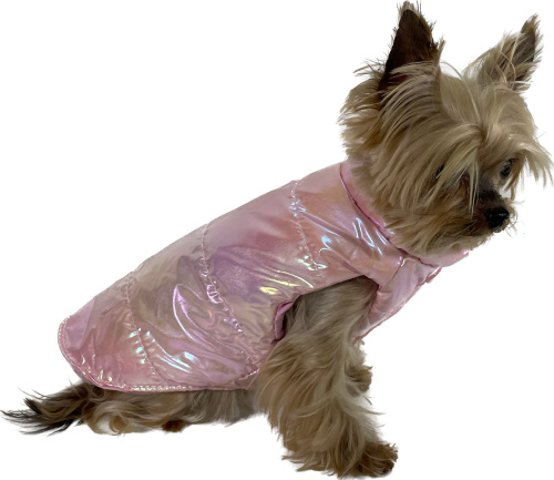 Зимняя водонепроницаемая куртка для питомцев перламутровая розовая S