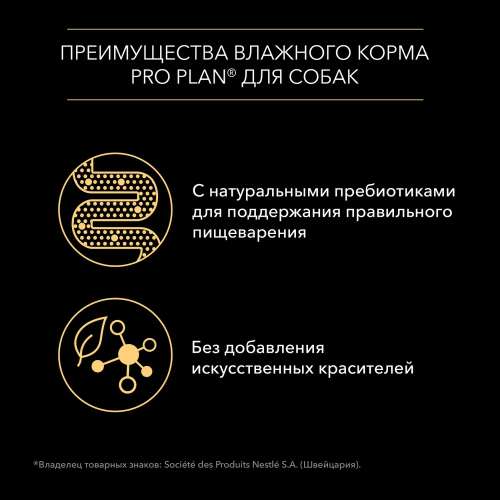 Влажный корм Pro Plan для собак мелких и карликовых пород, с говядиной и курицей в соусе 10*85 г
