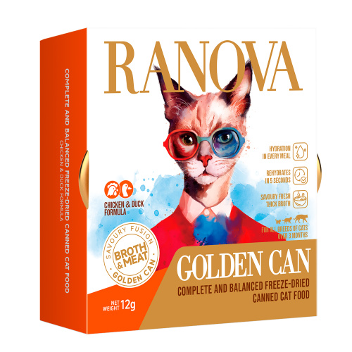 Полнорационный сухой субл. корм Ranova для кошек консервированный с курицей и уткой, 12 г 