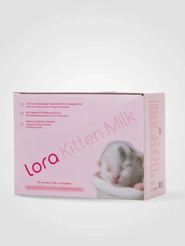 Lora Kitten Milk заменит. молока для котят, сухая смесь, наб. пауч., бут.+ щет. в подарок-30г х10шт