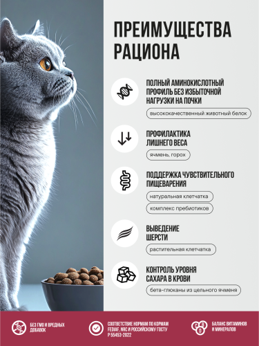 Корм BOWL WOW для стерилизованных кошек сухой полнорационный с индейкой и свеклой 400 г