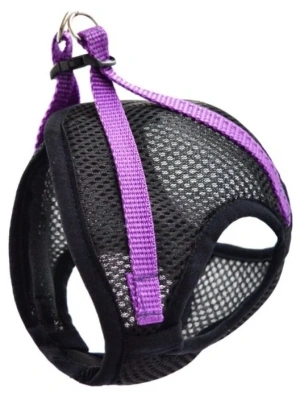 Шлейка FRESH LINE жилет XS капрон, светоотражающая нить, сетка, черная с сиреневым