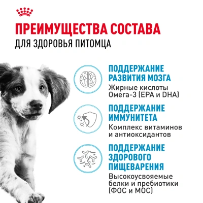 Сухой корм Royal Canin Medium PUPPY для щенков средних пород, 3кг