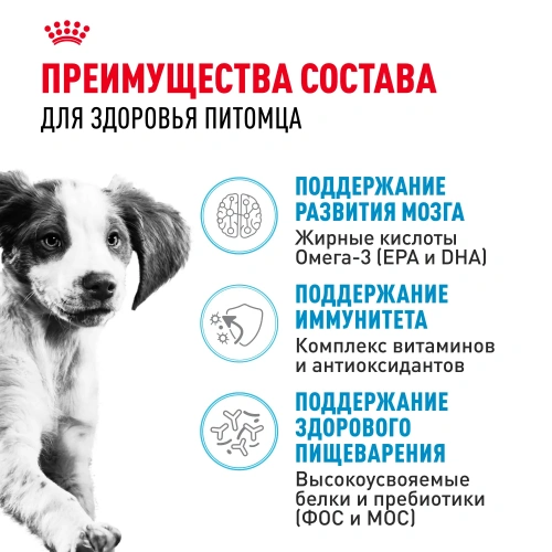 Сухой корм Royal Canin Medium PUPPY для щенков средних пород, 3кг