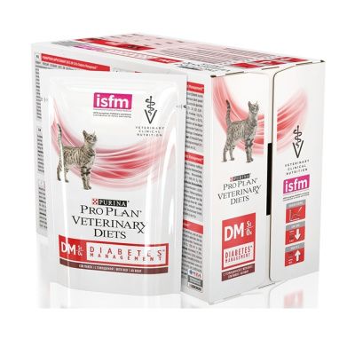Purina PRO PLAN Veterinary Diets DM Консервированный корм для кошек при сахарном диабете, говядина в соусе, 10 х 85 г