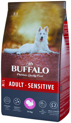 Mr.Buffalo ADULT SENSITIVE M/L сух.д/собак средних и крупных пород Индейка 14кг