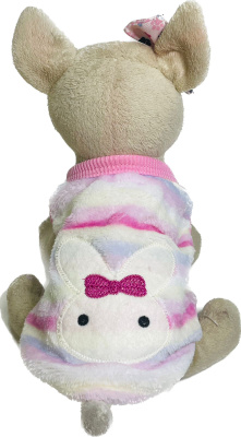 Свитер флисовый розовый с зайчиком XS