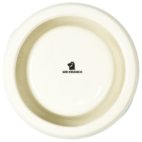 Миска Mr.Kranch Bamboo Пончик, керамическая ,голубая на бамбуковой подставке 250 мл