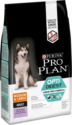 PRO PLAN OPTIDIGEST Grain Free Сухой беззерновой корм для взрослых собак средних пород с чувствительным пищеварением, с индейкой 7 кг