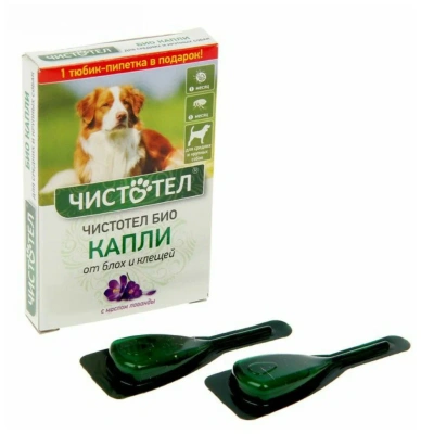 БиоКапли Чистотел с лавандой для средних и крупных собак от эктопаразитов 2пипетки