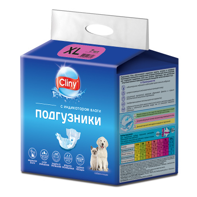 Подгузники Экопром Cliny K205 для собак и кошек XL 15-30кг 7 шт