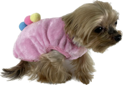 Свитер флисовый розовый с мороженным L