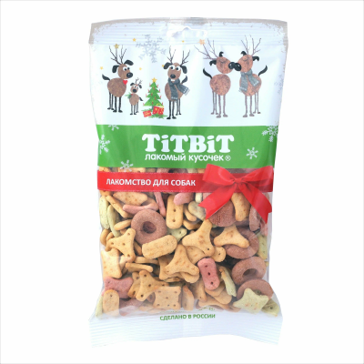 Лакомство Titbit для собак Печенье Вкусный праздник Новогодняя коллекция 130 г