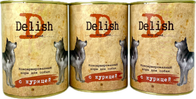 Delish консервы д/с курица  3*970 гр 