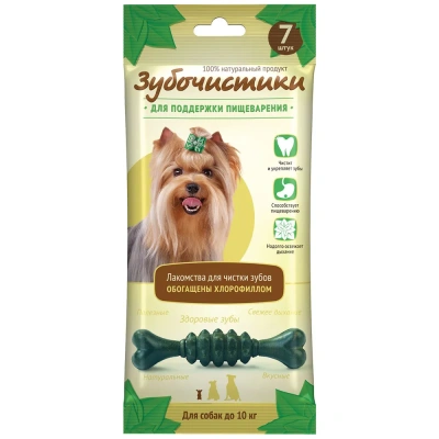 ЗУБОЧИСТИКИ 60 г мятные лакомство с хлорофиллом для собак мелких пород до 10 кг