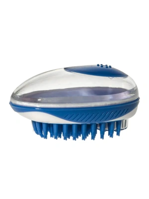 Щетка для мытья животных с дозатором для мыла Рубиз, синяя, 11,5х7,5см Mpets 