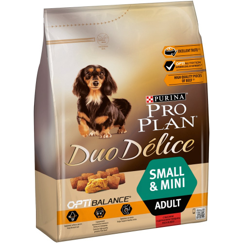 Purina Pro Plan Duo Delice Сухой корм для собак мелких и карликовых пород, говядина с рисом, 2,5 кг