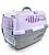 Переноска для животных "Турне" M с прозрачной пластиковой дверцей 48*32*32 см фиолетовая