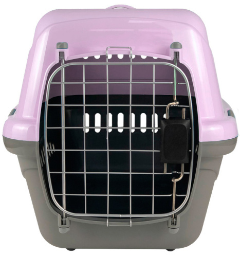 18412 переноска для животных "Турне" L АВИА с металлической дверцей 54,5*36*34 см фиолетовая