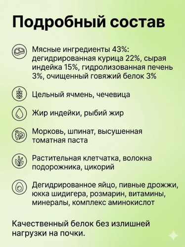 Сухой корм BOWL WOW Fresh Meat для стерилизованных кошек с индейкой, курицей и шпинатом,1,5 кг