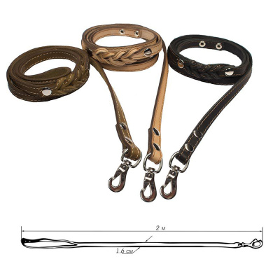 Поводок кожа 0043К 1сл 14 мм длина 2 м коричневый