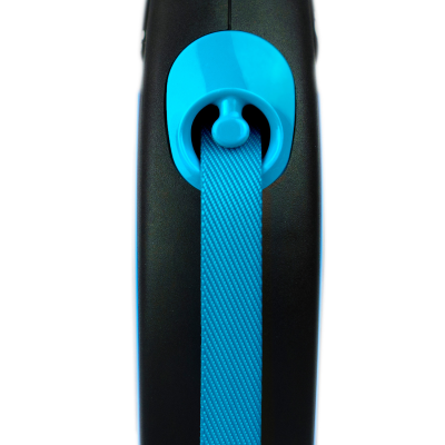 Поводок-рулетка Flexi New Neon tape размер - S 5м, 15кг, голубая