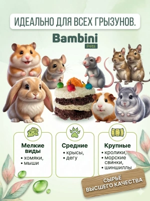 Игрушка Bambini Pets для грызунов "Тортик" из люфы.