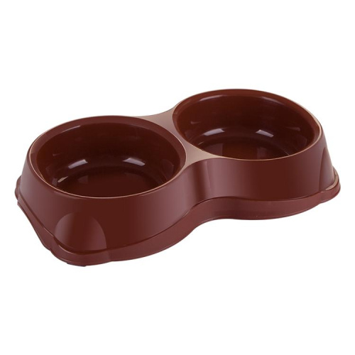 Миска ДОГУШ пластик для кошек двойная 2х250 мл.