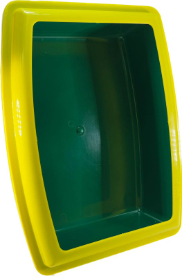 Вака 53945 Туалет (лоток) для кошек глубокий (с бортиком, зелёный, 42,5х33х11см)