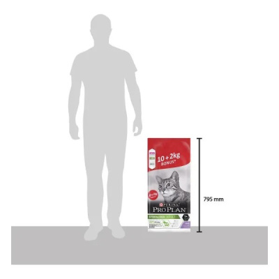 PRO PLAN Sterilised Сухой корм для стерилизованных кошек и кастрированных котов, с индейкой, 12 кг (10+2 кг)