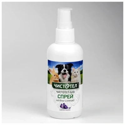 БиоСпрей Чистотел для собак, кошек, кроликов и грызунов от блох и клещей с маслом лаванды 100мл