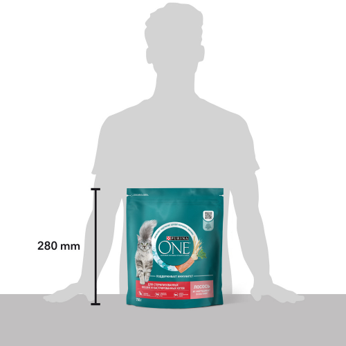 Сухой корм Purina ONE для стерилизованных кошек и котов, с высоким содержанием лосося, 750 г