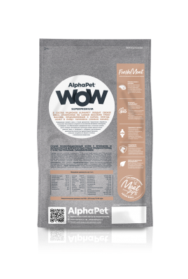 Сухой корм Альфа Пет WOW  для собак средних пород чувств. пищеварение с Ягненком и бурым рисом 15кг