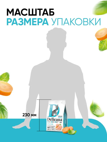Сухой корм DELICANA для стерилизованных кошек и кастрированных котов с кроликом 0,4кг