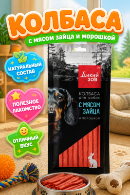 Лакомство Дикий зов для собак с мясом зайца и морошкой, 85г