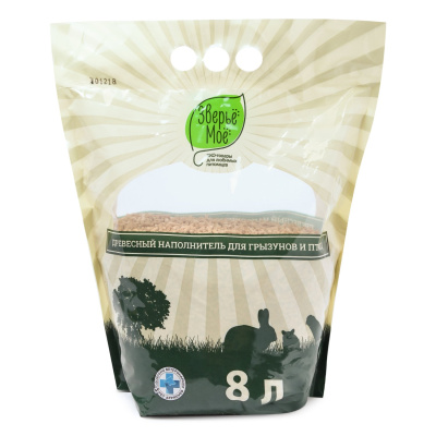 Зверьё моё Наполнитель для грызунов и птиц древесный 8л*2кг