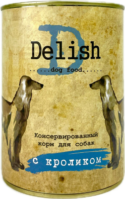 Delish консервы д/с кролик  3*970 гр