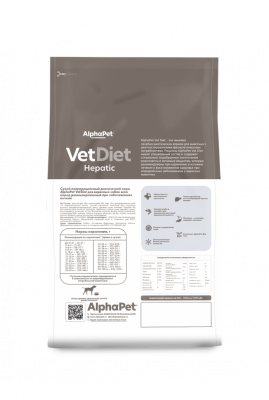 Сухой ветеринарный корм Alpha Pet Hepatic для взрослых собак при заболевании печени 500 гр