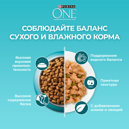 Сухой корм Purina ONE для кошек с чувствительным пищеварением, с высоким содержанием индейки, 1,5 кг