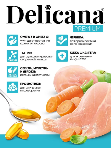 Сухой корм DELICANA для стерилизованных кошек и кастрированных котов с кроликом 0,4кг