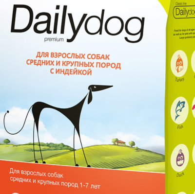 Сухой корм Dailydog для собак средних и крупных пород с индейкой 3кг