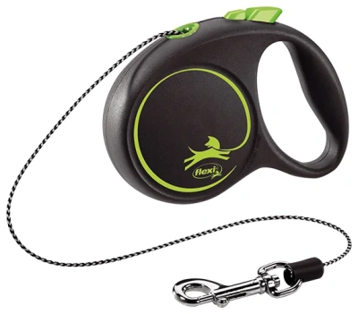 Рулетка Флекси (Flexi) Black Design XS 3м до 8кг (трос) черно-зеленая