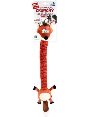 Игрушка для собак GiGwi Лиса с хрустящей шеей и пищалкой 40см