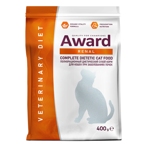 Сухой ветеринарный корм для кошек при заболеваниях почек 400гр. Award Veterinary Diet RENAL  