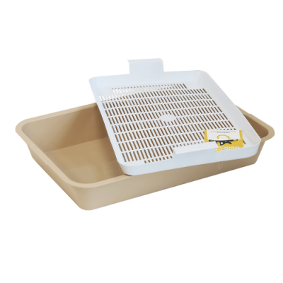 Туалет для кошек Моськи-Авоськи с сеткой, бежевый 40*26*6,5 см