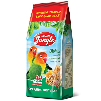 Хэппи Джангл J121 Корм для средних попугаев 900г