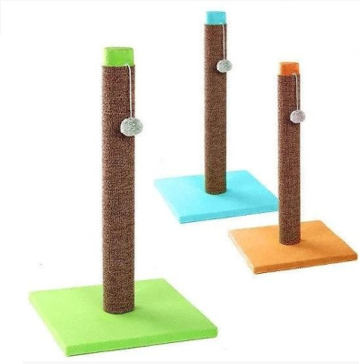 Когтеточка Rich Breed LOWCOST высокий и толстый столбик ковролин/игрушка