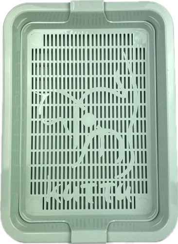 111103 Туалет КИТТИ для кошки с сеткой малый 32,5*23,5*5 см светло-зеленый