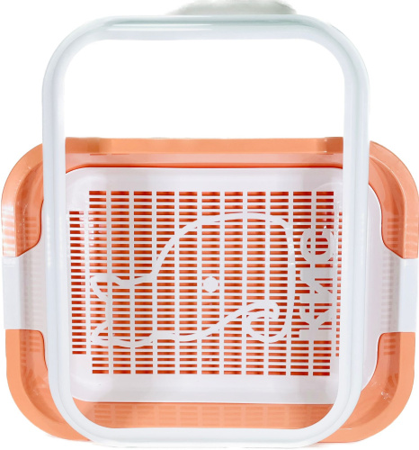 Зооэкспресс 11161 Туалет с сеткой и рамкой-бортиком "МЕГАКИС" (оранжевый, 42 х 30 х 11)